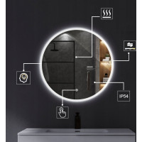 Okrúhle zrkadlo SMART 50 cm - s LED podsvietením a vyhrievaním