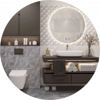 Okrúhle zrkadlo SMART 50 cm - s LED podsvietením a vyhrievaním