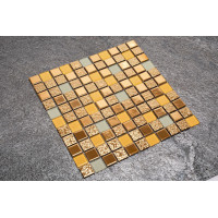 Keramická mozaika CUBE 30x30 cm - zlatá mix