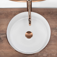 Keramické umývadlo Rea SAMI - brúsené rose gold/biele