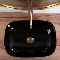 Keramické umývadlo Rea BELINDA - zlaté brúsené/čierne lesklé