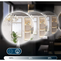 Okrúhle zrkadlo SMART 50 cm - s LED podsvietením a vyhrievaním
