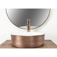 Keramické umývadlo Rea SAMI - brúsené rose gold/biele