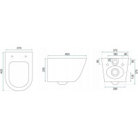 Závesné WC Rea CARLOS RIMLESS - brúsené zlato/čierne lesklé + Duroplast sedátko flat