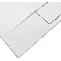 Sprchová SMC vanička REA BAZALT 80x100 cm - imitácia kameňa - biela