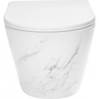 Závesné WC Rea CARLOS RIMLESS NATURE MARBLE - imitácia mramoru + Duroplast sedátko flat