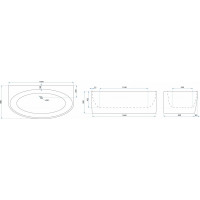 Prístenná akrylátová vaňa REA MALTA 169.5x88 cm - biela