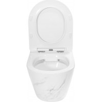 Závesné WC Rea CARLOS RIMLESS NATURE MARBLE - imitácia mramoru + Duroplast sedátko flat
