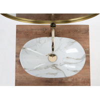 Keramické umývadlo Rea Royal MiniAIAX - dekor kameňa - biele / šedé lesklé