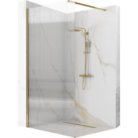 Kúpeľňová pevná zástena Rea AERO 100 cm - brúsená zlatá - intimo sklo
