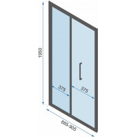 Sprchové dvere Rea RAPID Fold 90 cm - zlaté