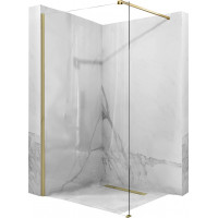 Kúpeľňová pevná zástena Rea AERO 100 cm - brúsená zlatá - číre sklo