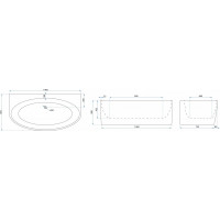 Prístenná akrylátová vaňa REA MALTA 149.5x82.5 cm - biela