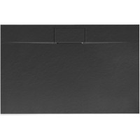 Sprchová SMC vanička REA BAZALT long 90x120 cm - imitácia kameňa - čierna