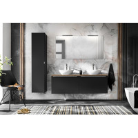 Kúpeľňová závesná skrinka SANTANO BLACK 60 cm - so zrkadlom