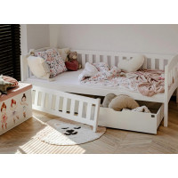 Detská posteľ z masívu borovice GANDALF so šuplíkmi - 200x90 cm - ŠEDÁ