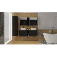 Doska na skrinku pod umývadlo SANTANO BLACK 160 cm - čierna matná