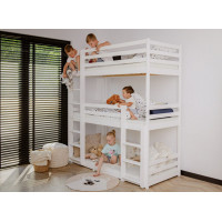 Detská trojposchodová posteľ TEDDY - 200x90 cm - prírodná