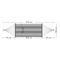 Hojdacia sieť 200x100 cm - rozmery