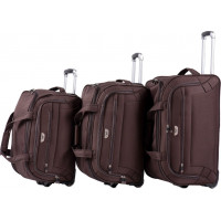 Moderné cestovné tašky CAPACITY - set S+M+L - kávovo hnedé