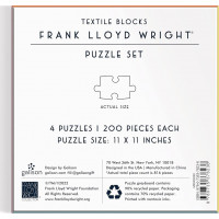 GALISON Štvorcové puzzle Frank Lloyd Wright: Textilné bloky 4x200 dielikov