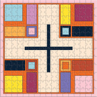 GALISON Štvorcové puzzle Frank Lloyd Wright: Textilné bloky 4x200 dielikov