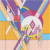 GALISON Metalické štvorcové puzzle Frank Lloyd Wright: Zamrznuté sféry 500 dielikov