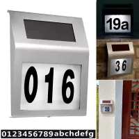 LED solárna lampa s číslom domu - strieborná