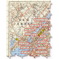 GALISON Panoramatické puzzle Mapa filmového New Yorku 1000 dielikov