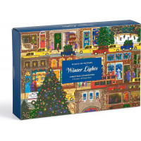 GALISON Puzzle Adventný kalendár na 12 dní Joe Laforme: Zimné svetlá 12x80 dielikov