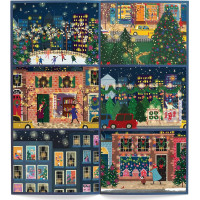 GALISON Puzzle Adventný kalendár na 12 dní Joe Laforme: Zimné svetlá 12x80 dielikov