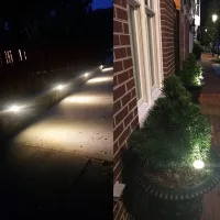 Záhradná okrúhla LED solárna lampa do zeme 8,5 cm - strieborná