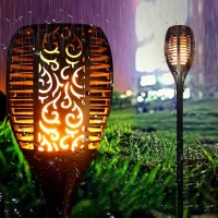 Záhradná LED solárna lampa do zeme POCHODEŇ 78x12,5 cm - čierna