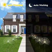 Záhradné LED solárne lampy do zeme VEJÍRKY - 90 cm - 5 ks