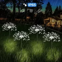 Záhradné LED solárne lampy do zeme VEJÍRKY - 90 cm - 5 ks