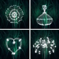 Záhradné LED solárne lampy do zeme VEJÍRKY - 90 cm - 5 ks