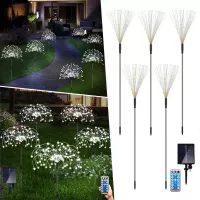 Záhradné LED solárne lampy do zeme VEJÍRKY - 90 cm - 5 ks