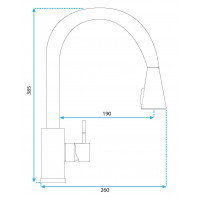 Kuchynská batéria REA CROSS s výsuvnou sprchou - inox