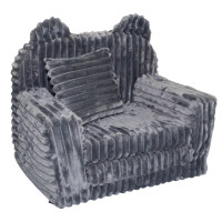 Detské rozkladacie plyšové kresielko TEDDY - šedé