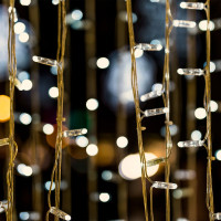 Vianočné svietiace 300 LED záves 3x3m - biely teplý