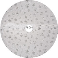 Podložka na vianočný stromček 78 cm - Vločky - biela/strieborná