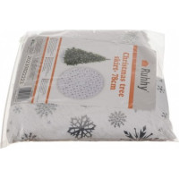 Podložka na vianočný stromček 78 cm - Vločky - biela/strieborná