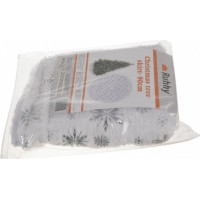 Podložka na vianočný stromček 90 cm - Vločky - biela/strieborná