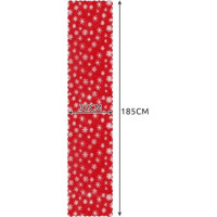 Vianočný behúň na stôl 180x35 cm - Vločky - červený/strieborný