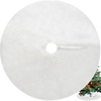 Podložka na vianočný stromček 90 cm - imitácia kožušiny - biela