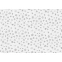 Vianočný obrus 180x140 cm - Vločky - biely/strieborný