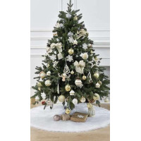 Podložka na vianočný stromček 120 cm - imitácia kožušiny - biela