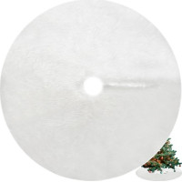 Podložka na vianočný stromček 150 cm - imitácia kožušiny - biela