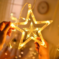 Vianočná svietiaca reťaz - hviezdy - 92 LED - 250x110 cm