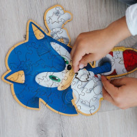 Trefl Wood Craft Junior puzzle Chytrý Ježko Sonic 50 dielikov